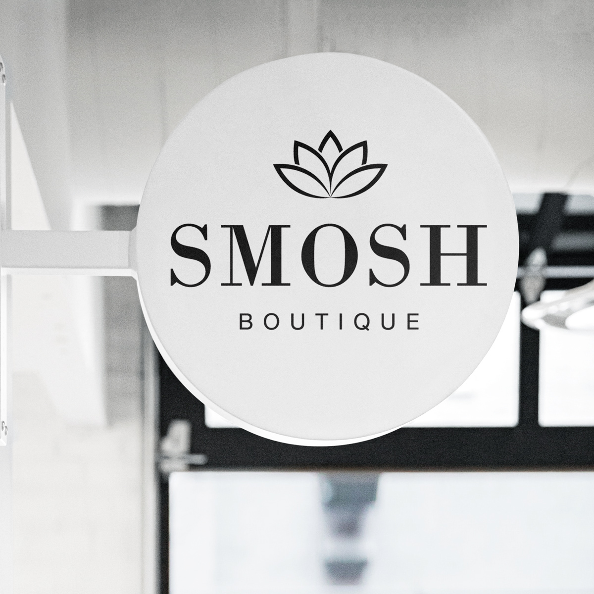Shop sign smosh boutique logo