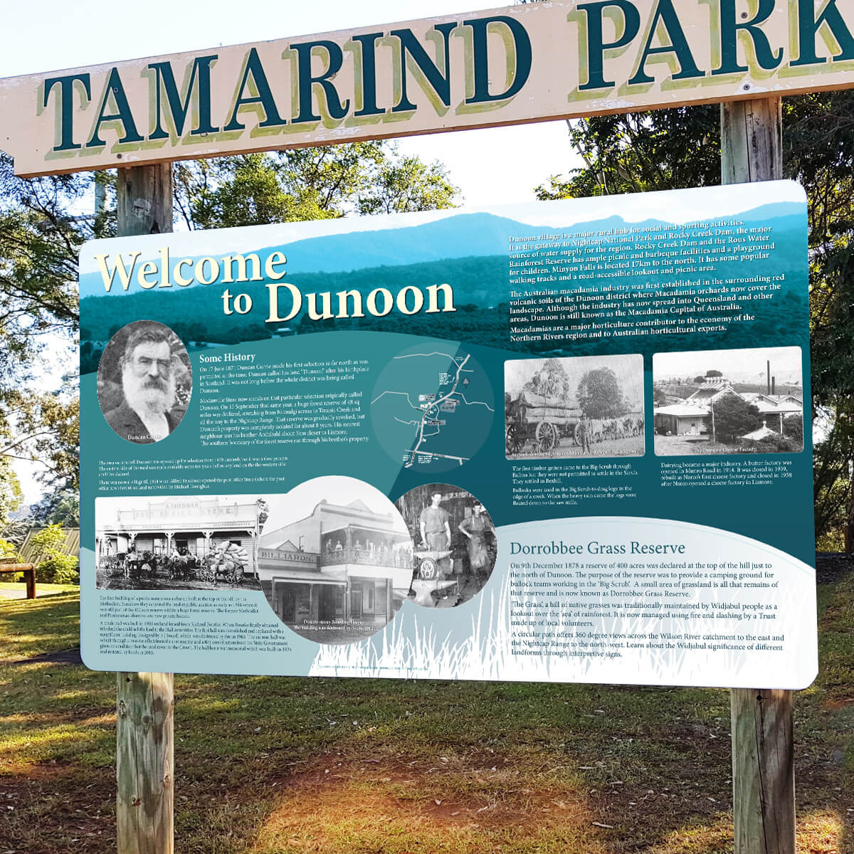 Tamarind Park Dunoon history sign